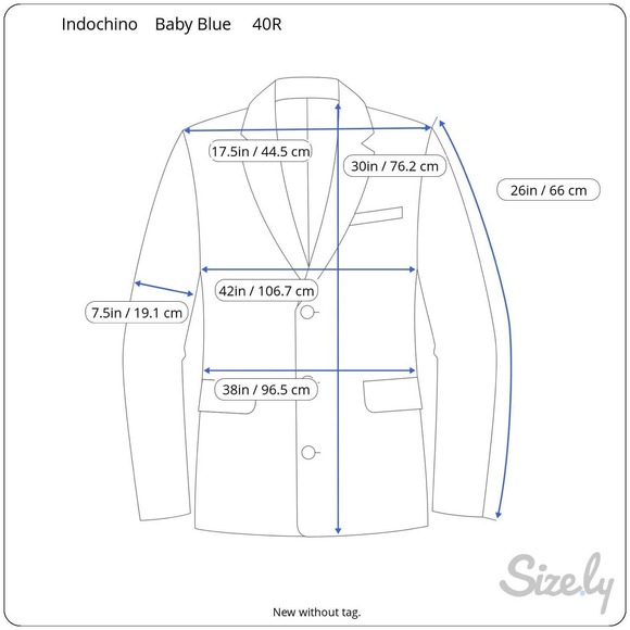 38R NWT Indochino Custom Baby Blue Blazer - Suit Jacket - Picture 13 of 13
